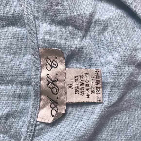 Vintage • Linen Blend Blue Tank - Picture 5 of 6